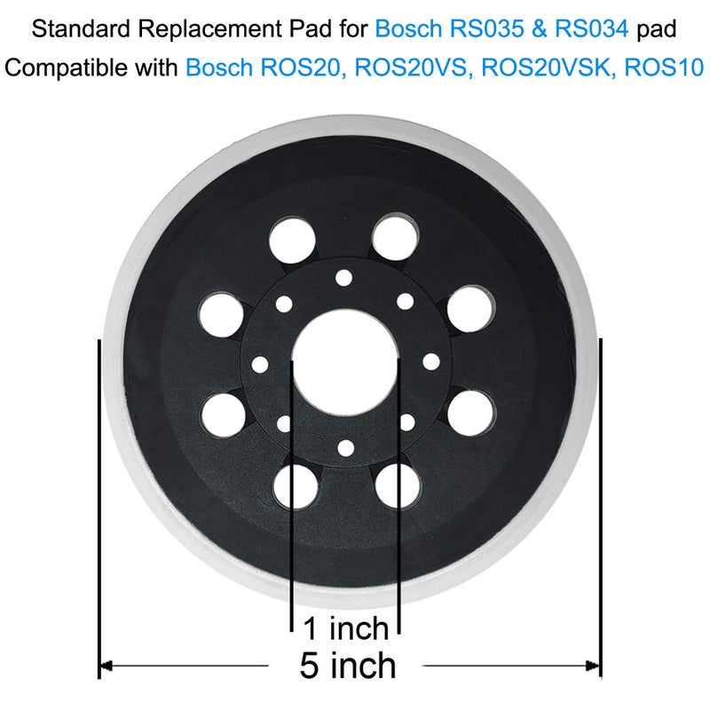 Tockrop 5 Inch 8 Hole Hook & Loop Replacement Sander Pad for 5" Bosch ROS20VS, ROS20VSC, ROS20VSK, ROS20, ROS10 Random Orbit Sanderâ€¦ - Image 2